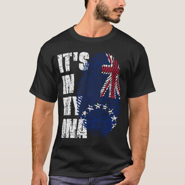 IT'S IN MY DNA Cook Islands Flag Boy Girl Gift T-Shirt (Front)