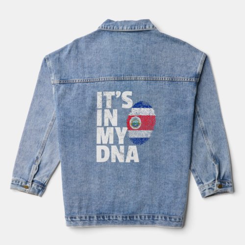 Its In My Dna Costa Rica Flag Pride National Count Denim Jacket