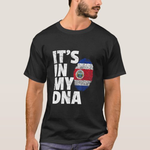 Its In My Dna Costa Rica Flag Pride National Count T_Shirt