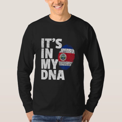 Its In My Dna Costa Rica Flag Pride National Count T_Shirt