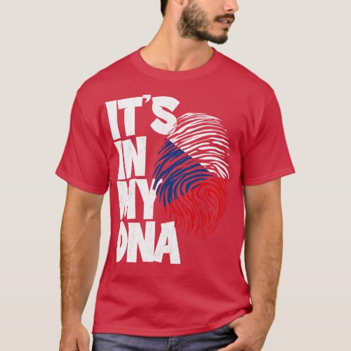 ITS IN MY DNA Czechia Flag Men Women Kids T_Shirt