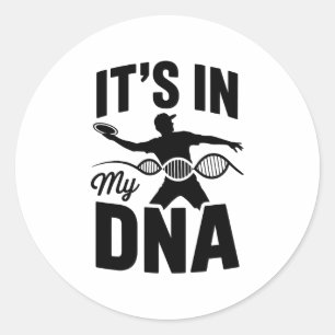 It's in My Dna Disc Golf Classic Round Sticker