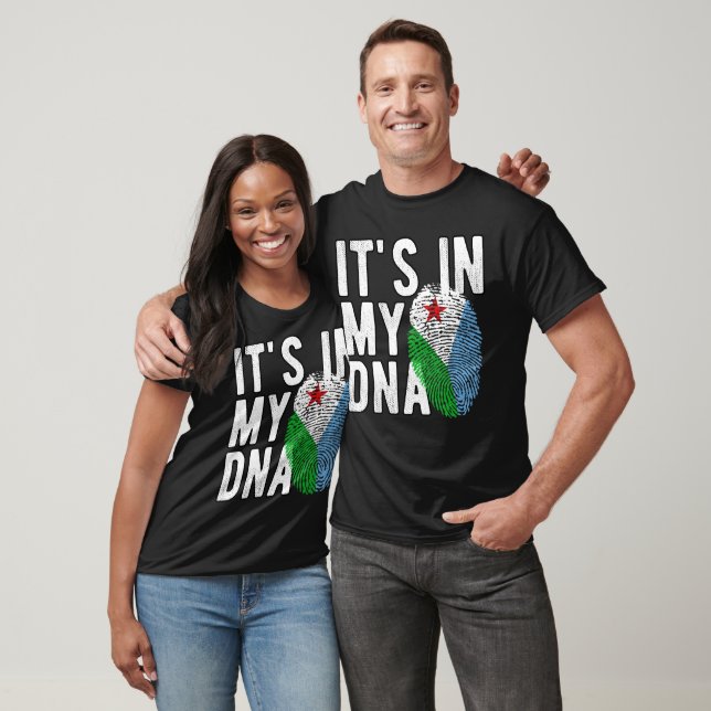 It's in my DNA Djibouti Flag Fingerprints T-Shirt (Unisex)