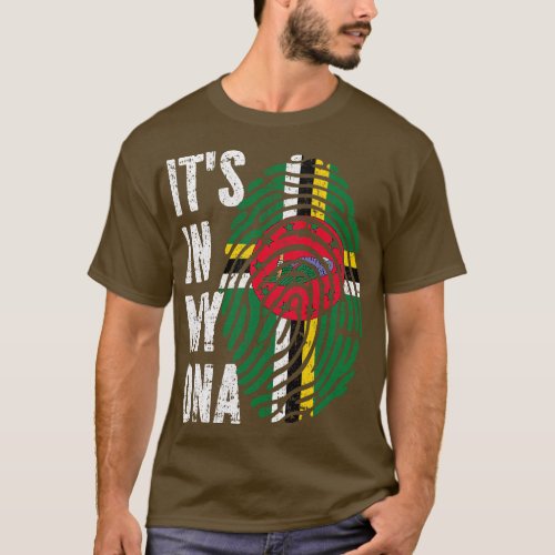 ITS IN MY DNA Dominica Flag Men Women Kids T_Shirt