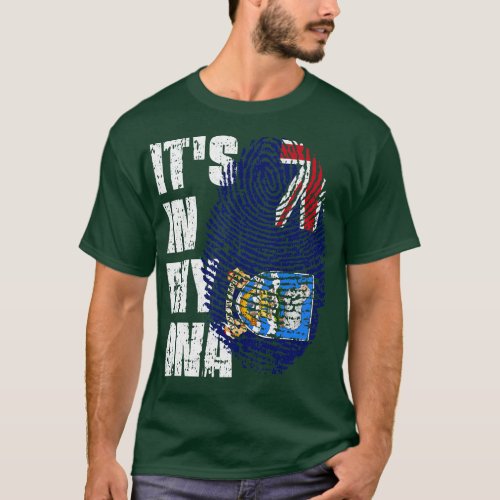 ITS IN MY DNA Falkland Islands Flag Boy Girl Gift T_Shirt