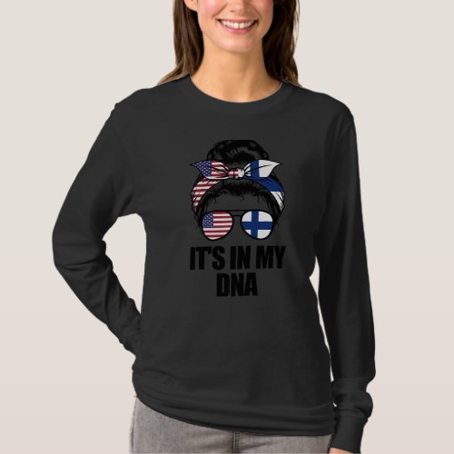 Its In My Dna Finnish Flag T_Shirt