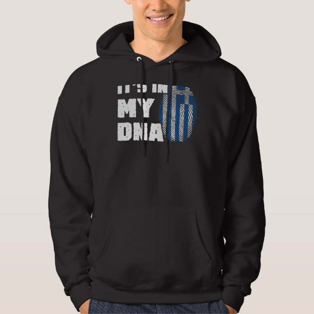 It's In My DNA Greece Flag Fingerprint Men Women Hoodie (Front)