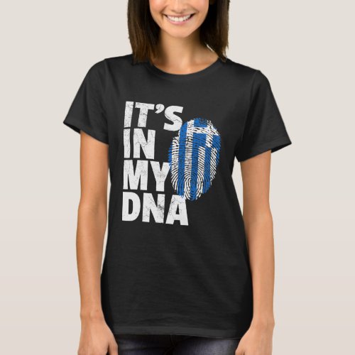 Its In My Dna Greek Greece Flag Pride National Cou T_Shirt