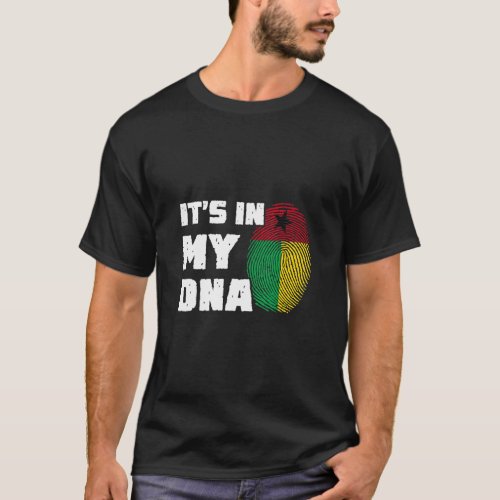 Its In My DNA Guinea Bissau Flag Fingerprint Men  T_Shirt