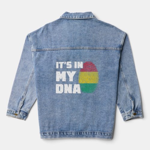 Its In My DNA Guinea Flag Fingerprint Men Women  Denim Jacket