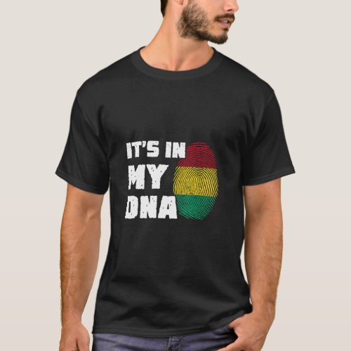 Its In My DNA Guinea Flag Fingerprint Men Women  T_Shirt