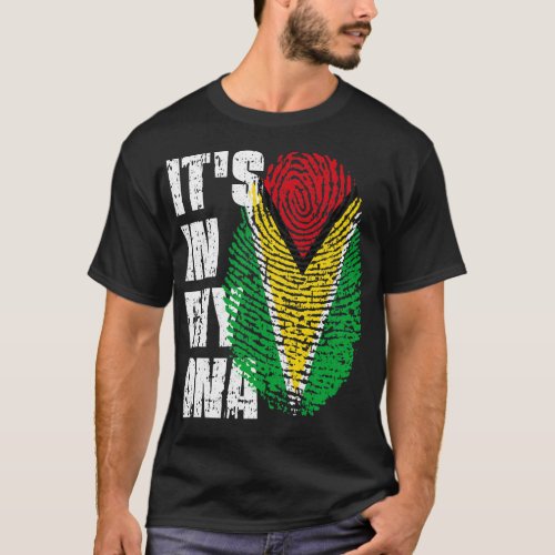 ITS IN MY DNA Guyana Flag Boy Girl Gift T_Shirt