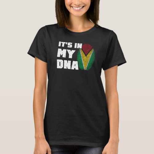 Its In My DNA Guyana Flag Fingerprint Men Women T_Shirt