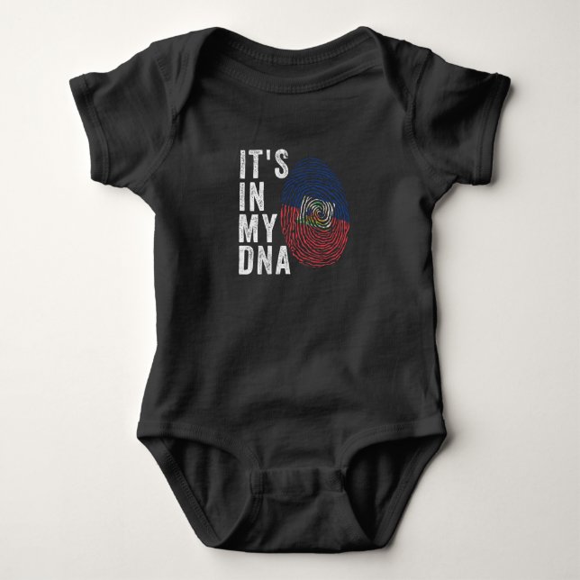 It's In My DNA - Haiti Flag Baby Bodysuit (Front)