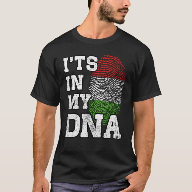 It's In My DNA Hungarian Fingerprint Proud Hungary T-Shirt (Front)