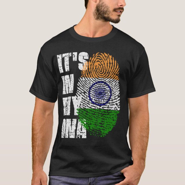 IT'S IN MY DNA India Flag Boy Girl Gift T-Shirt (Front)