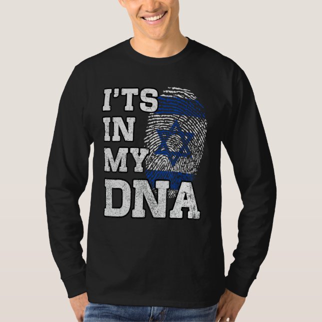 It's In My DNA Israelis Fingerprint Proud Israel F T-Shirt (Front)