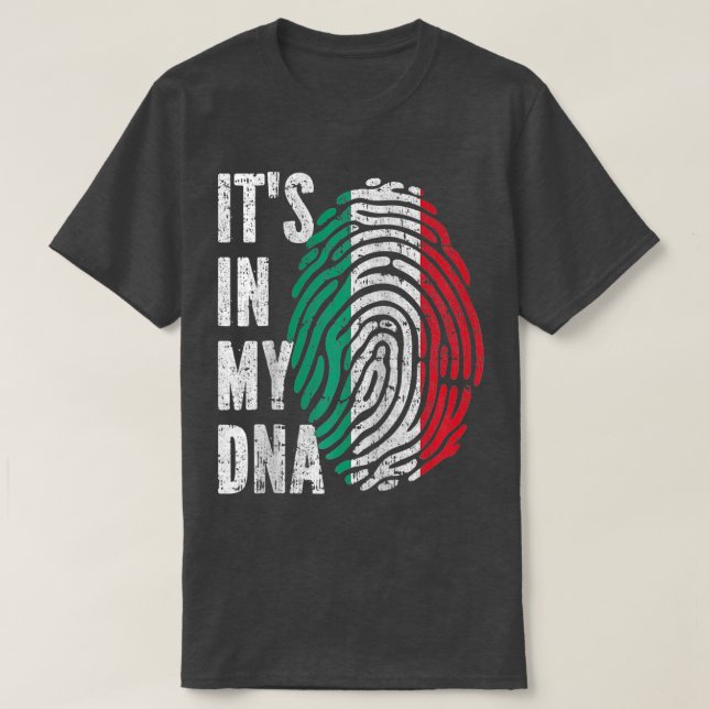 IT'S IN MY DNA Italy Flag Italian Raglan Baseball  T-Shirt (Design Front)