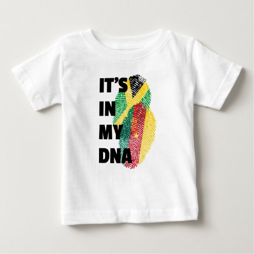 Its In My DNA _ Jamaica  Cameroon Fingerprint Baby T_Shirt