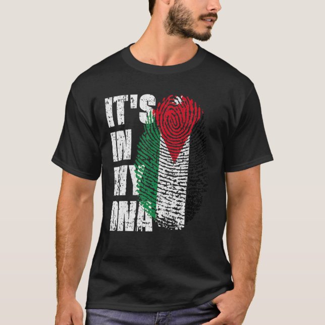 IT's IN MY DNA Jordan Flag Jordanian T-Shirt (Front)