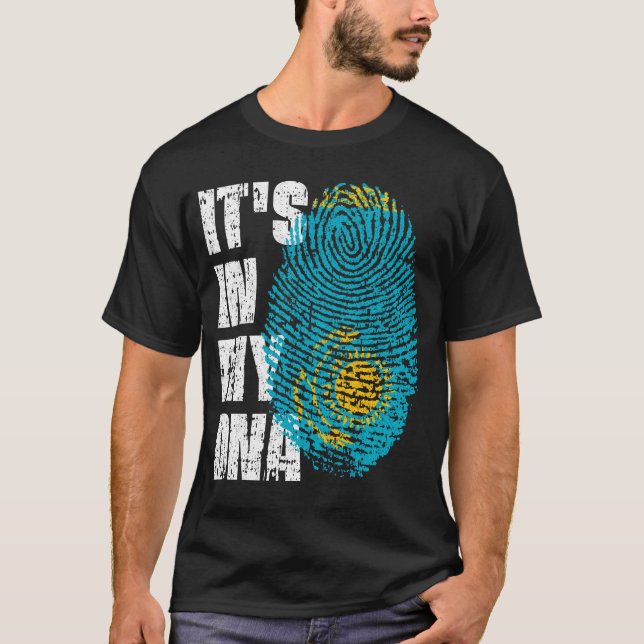 IT'S IN MY DNA Kazakhstan Flag Boy Girl Gift T-Shirt (Front)