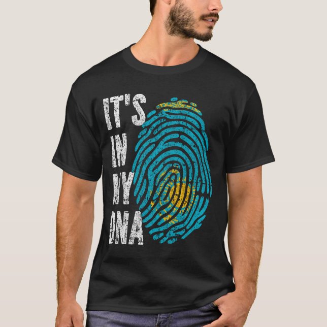 IT'S IN MY DNA Kazakhstan Flag Men Women Kids T-Shirt (Front)