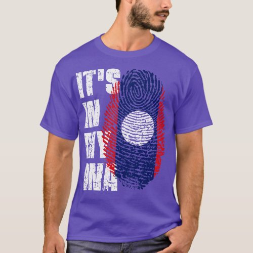 ITS IN MY DNA Laos Flag Boy Girl Gift T_Shirt