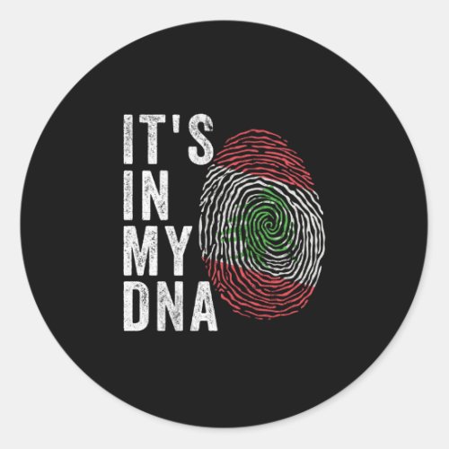 Its In My DNA _ Lebanon Flag Classic Round Sticker