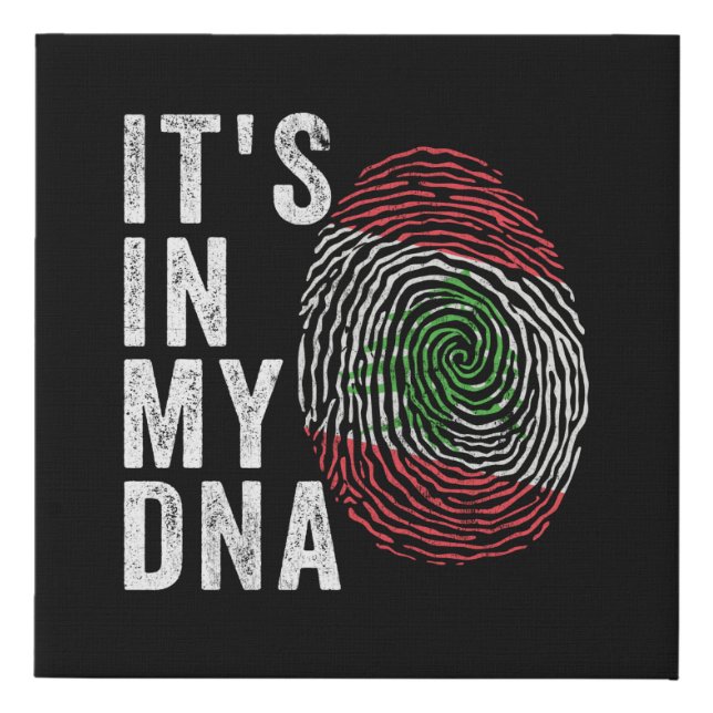 It's In My DNA - Lebanon Flag Faux Canvas Print (Front)