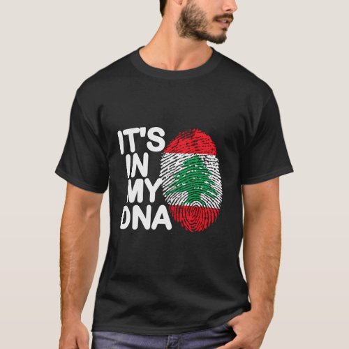 ItS In My Dna Lebanon Flag Lebanese Roots Lebanon T_Shirt