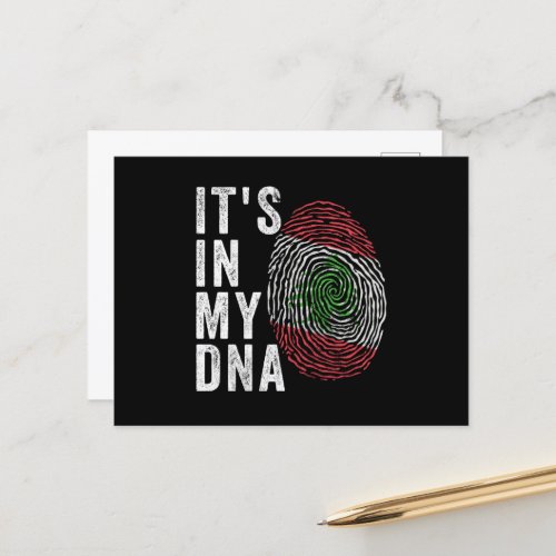 Its In My DNA _ Lebanon Flag Postcard