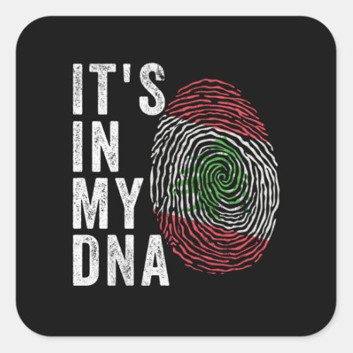 Its In My DNA _ Lebanon Flag Square Sticker