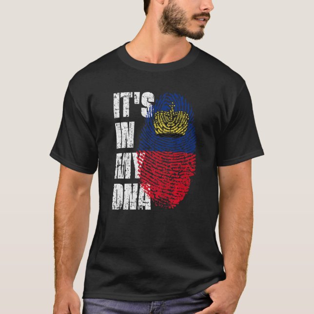 It's In My Dna Liechtenstein Flag Liechtensteiner T-Shirt (Front)