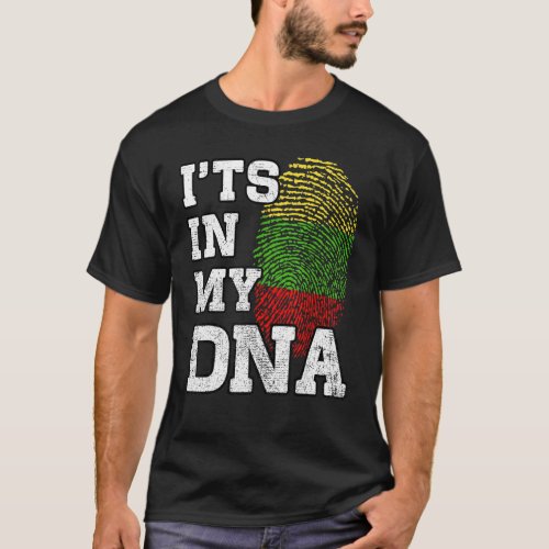 Its In My DNA Lithuanian Fingerprint Proud Lithua T_Shirt