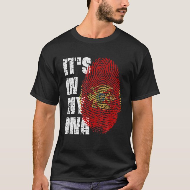 IT's IN MY DNA Montenegro Flag Montenegrin T-Shirt (Front)