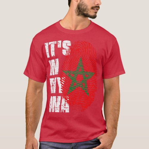 ITS IN MY DNA Morocco Flag Boy Girl Gift T_Shirt