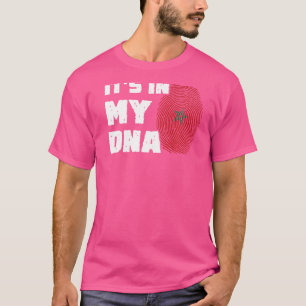 It's In My DNA Morocco Flag Fingerprint Men Women T-Shirt