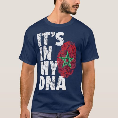 ITS IN MY DNA Morocco Flag Moroccan  Graphic T_Shirt