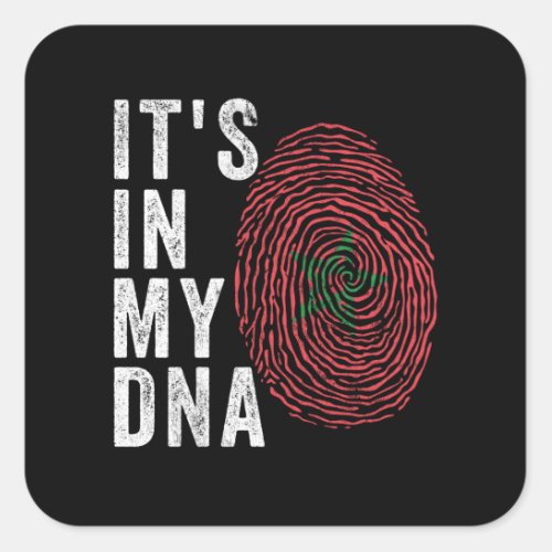 Its In My DNA _ Morocco Flag Square Sticker