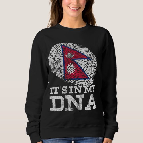 Its In My DNA Nepali American Gift Vintage Asian  Sweatshirt