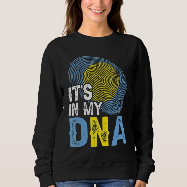 It's In My Dna Palau Flag Fingerprint Patriotic Sweatshirt (Front)