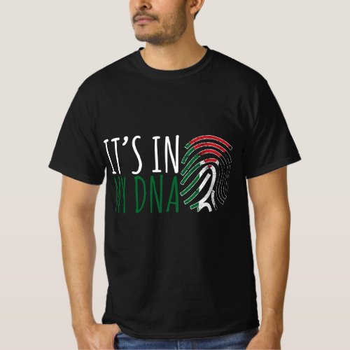 Its In My DNA Palestine Fingerprint Flag T_Shirt