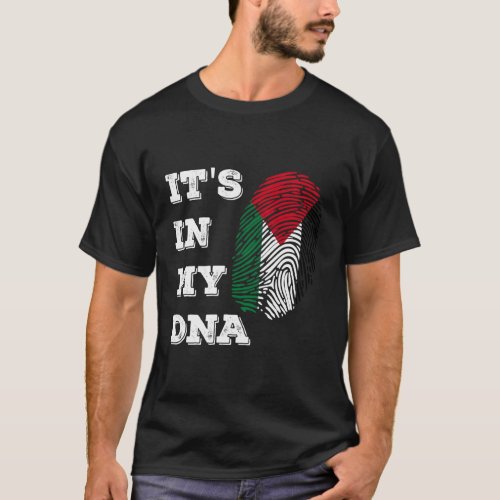 ItS In My Dna Palestine Flag Fingerprint_Arabic A T_Shirt