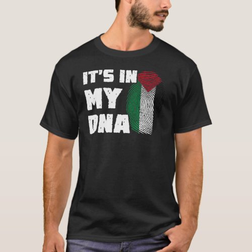 Its In My DNA Palestine Flag Fingerprint Men Wome T_Shirt