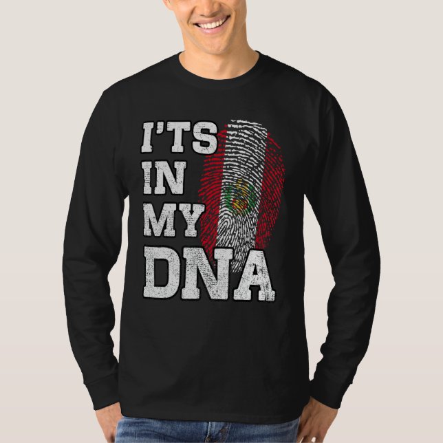 It's In My DNA Peruvian Fingerprint Proud Peru Fla T-Shirt (Front)