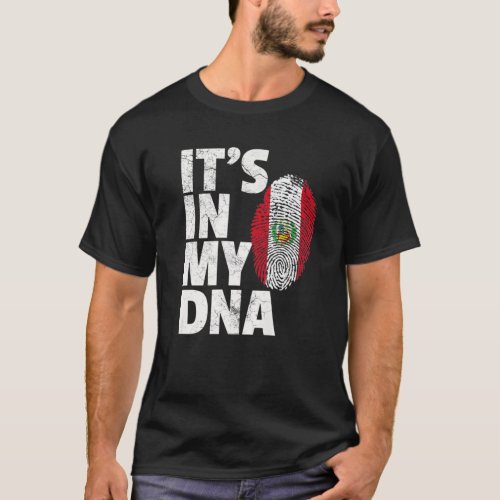 ITs IN MY DNA Peruvian Peru Flag Christmas Gift C T_Shirt