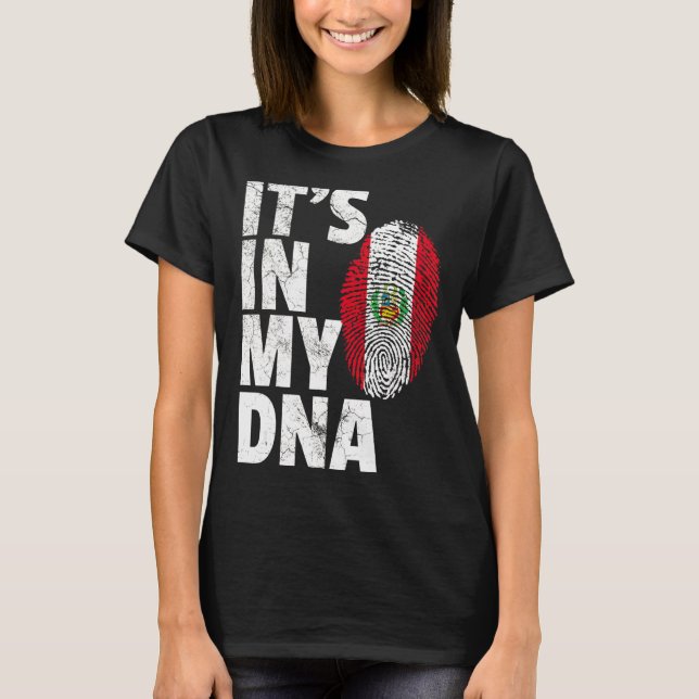It's In My Dna Peruvian Peru Flag   Souvenir T-Shirt (Front)
