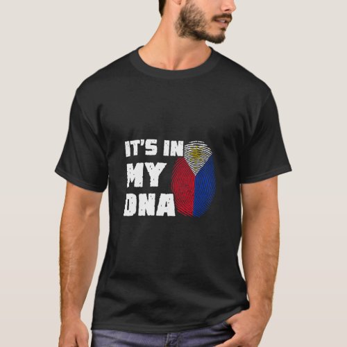 Its In My DNA Philippines Flag Fingerprint Men Wo T_Shirt