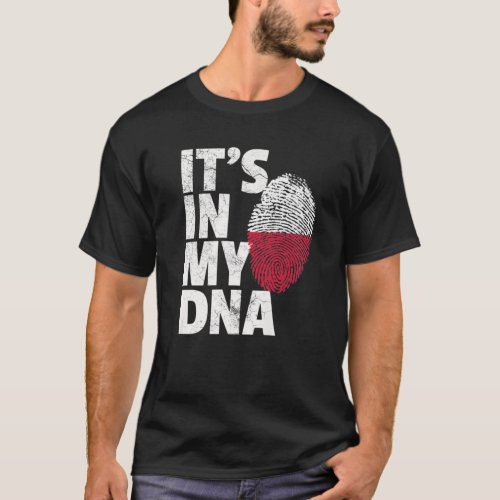 ITs IN MY DNA Polish Poland Flag Christmas Gift C T_Shirt