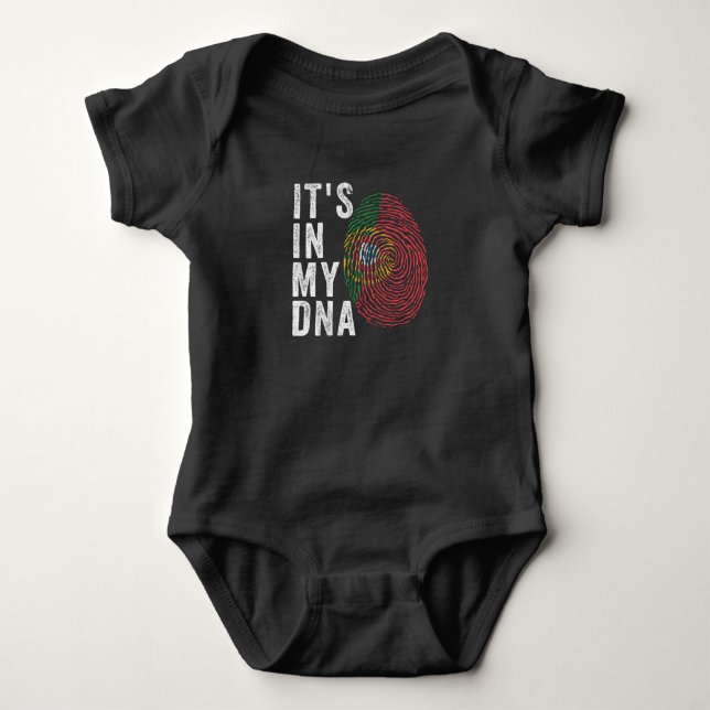 It's In My DNA - Portugal Flag Baby Bodysuit (Front)